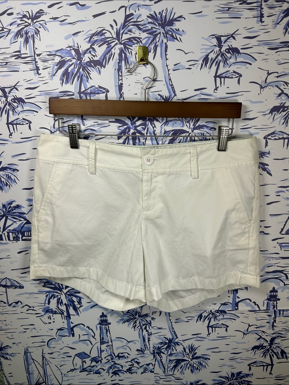 Lilly Pulitzer White Cotton Blend Bermuda Shorts